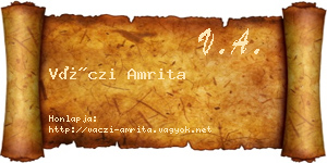 Váczi Amrita névjegykártya